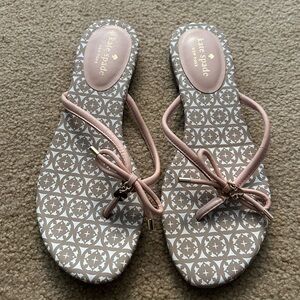 Kate Spade Blush and White Patterned Flip Flops